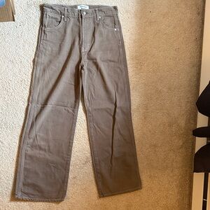 Reformation Wide Leg Jeans in Brown